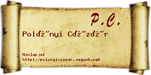 Polónyi Cézár névjegykártya